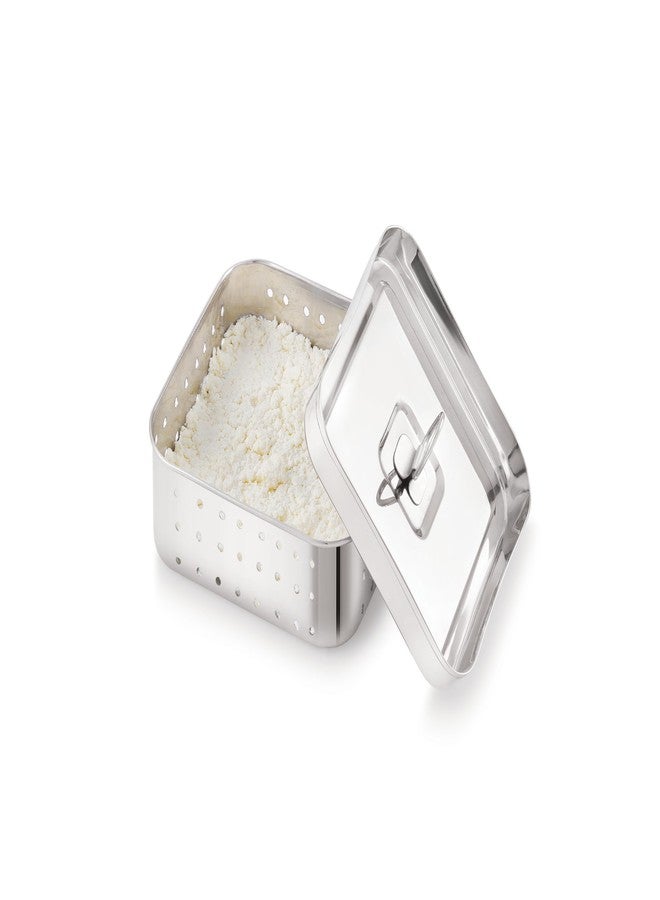 Tosaa Stainless Steel Paneer Maker Mould - Medium Size (450ml) | Square Paneer/Tofu Press with Lid | Whey Separator for Homemade Paneer, Tofu & Cheese | Easy to Use & Clean - Image 3